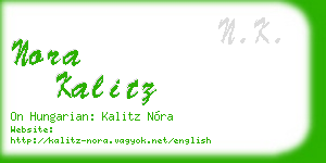 nora kalitz business card